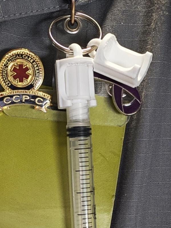 Syringe Cap Clip for Badge Reel