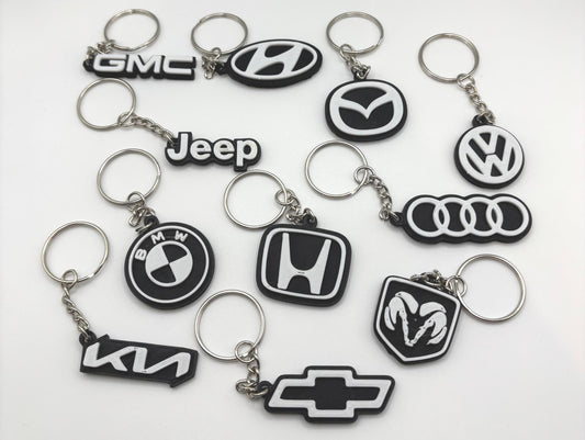 Car Logo Keychain Black & White