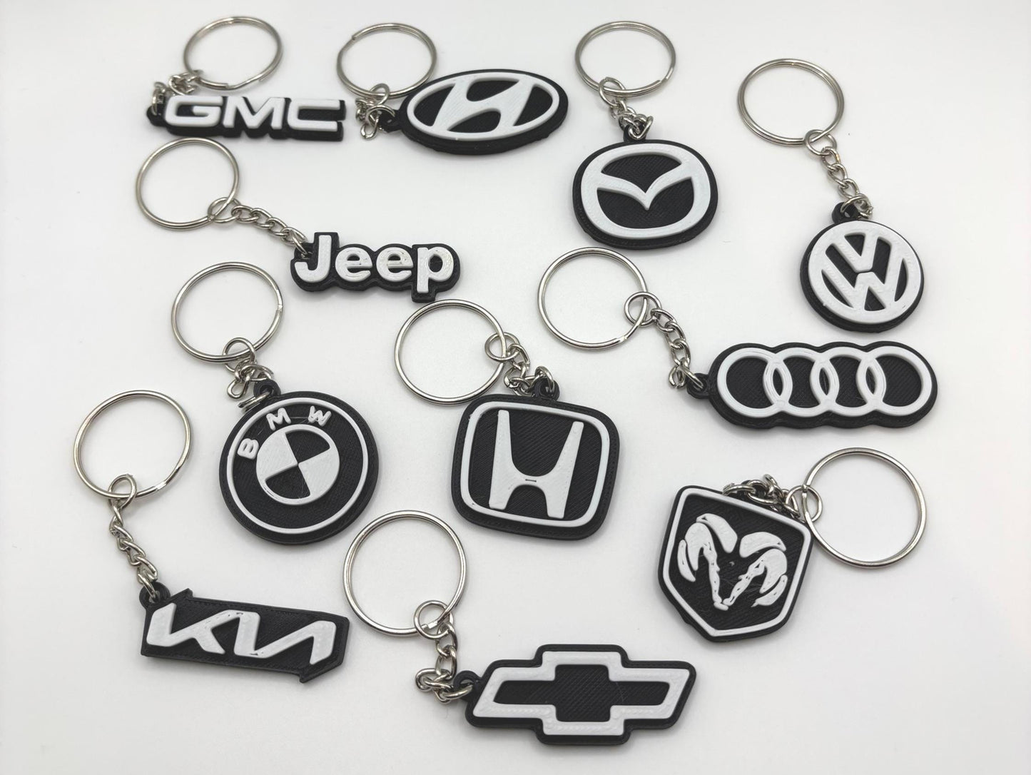 Car Logo Keychain Black & White