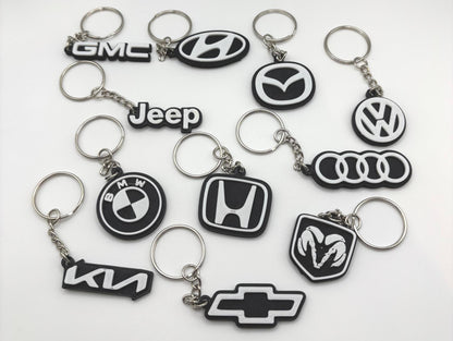 Car Logo Keychain Black & White