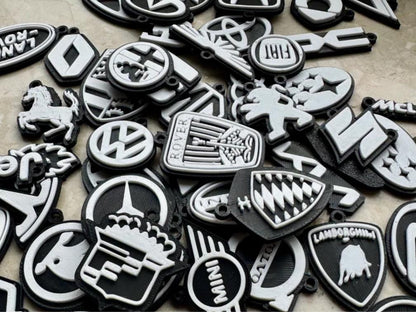 Car Logo Keychain Black & White