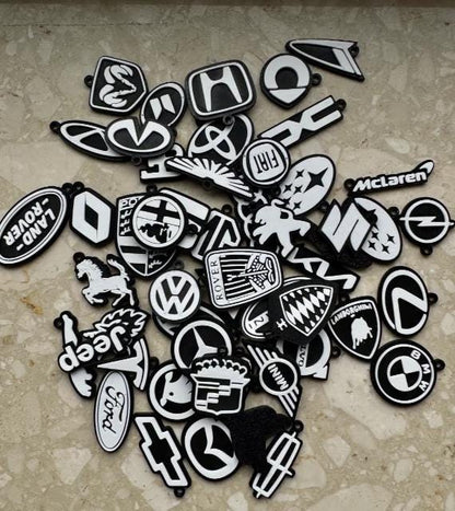 Car Logo Keychain Black & White